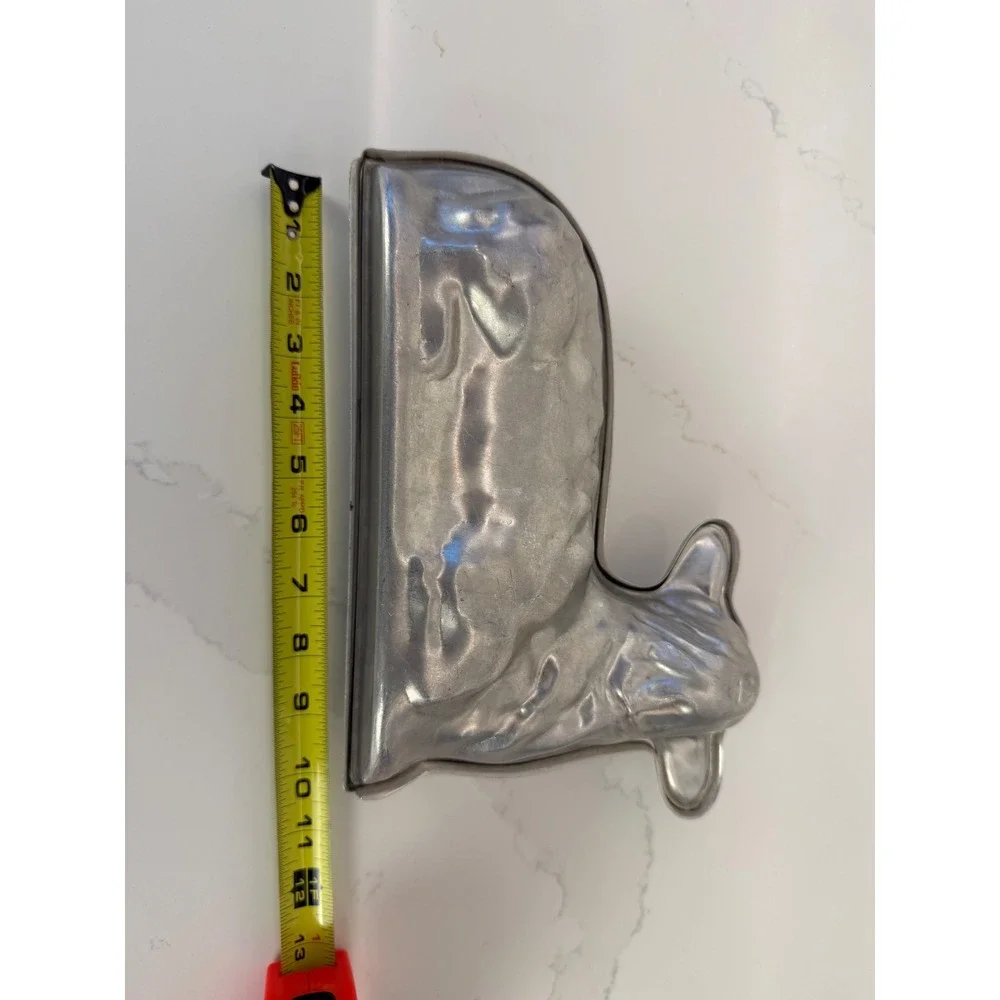 Vintage Lamb Cake Mold 3D Two Piece Cast Aluminum Silver Easter Farmhouse Decor